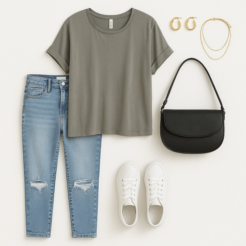Stylus Gray Oversized Short Sleeve Top – Women’s - L